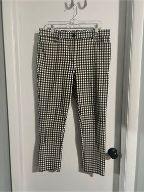 LOFT Black and White Gingham Skinny Chinos